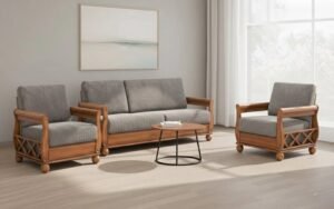 Classic Elegance Solid Sheesham Wooden Sofa Set with Premium Cushion Support for Living Room