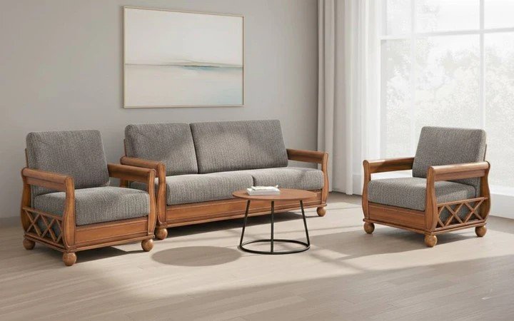 Classic Elegance Solid Sheesham Wooden Sofa Set with Premium Cushion Support Classic Elegance Solid Sheesham Wooden Sofa Set with Premium Cushion Support for Living Room