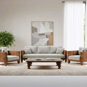 Classic Rajasthan Premium Solid Sheesham Wooden Sofa Set for Living Room by Sarve Furniture