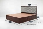 Dynasty Solid Sheesham Wood Premium Bed with Finish - Image 5