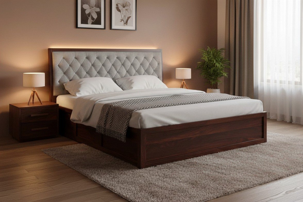 DynastDynasty-Solid-Sheesham-Wood-Premium-Bed-Sarve-Furniturey Solid Sheesham Wood Premium Bed With Finish (5) Dynasty Solid Sheesham Wood Premium King Size Bed with Storage by Sarve Furniture