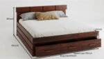 Elegance solid sheesham wood luxury king size bed with storage for premium master bedroom