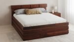 Elegance Solid Sheesham Wood Luxury King Bed With Storage - Image 2
