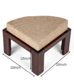 Heritage smart solid sheesham wood coffee table with hidden seating stools for living room