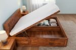 Heritage Solid Sheesham Wood Designer Bed With Storage - Image 5