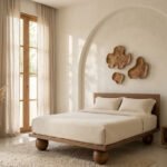 Heritage solid sheesham wood designer bed for luxury bedroom interior