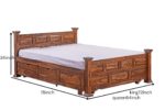 Shahi Palace Solid Wood King Size Bed with Integrated Storage Drawers - Image 5