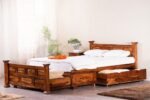 Shahi Palace Solid Wood King Size Bed with Integrated Storage Drawers by Sarve Furniture