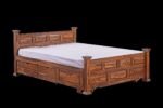 Shahi Palace Solid Wood King Size Bed with Integrated Storage Drawers - Image 7