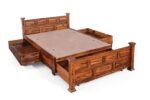 Shahi Palace Solid Wood King Size Bed with Integrated Storage Drawers - Image 6