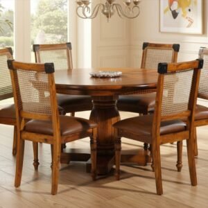 Imperial RoundCraft Solid Wood Dining Table Set for Modern Bedroom or Dining Room by Sarve Furniture
