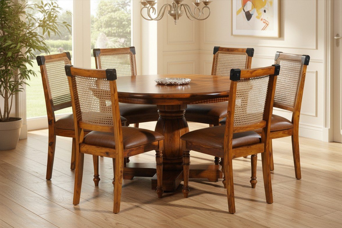 Imperial-RoundCraft-Solid-Wood-Dining-Table-Set-Sarve-Furniture Imperial RoundCraft Solid Wood Dining Table Set for Modern Bedroom or Dining Room by Sarve Furniture
