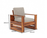 Luxe Solid Sheesham Wood Premium Seating Sofa Set with Modern Finish for Home - Image 6