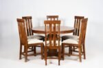 Maharaja Circle Solid Sheesham Wood Luxury Round Dining Set - Image 6