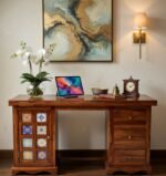 Solid wood study table with drawers for home office - Maharaja Heritage Edition by Sarve Furniture