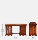 Maharaja Heritage Solid Wood Study Table with Royal Drawer Storage - Image 4