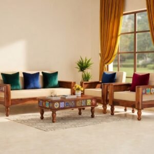 Maharaja Solid Sheesham Wood Luxury Sofa Set with Modern Finish by Sarve Furniture