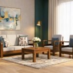 Classic Solid Sheesham Wooden Sofa Set for Living Room