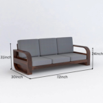 Urban Luxe Solid Wood Sofa Set with Integrated Design - Image 4