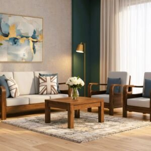 Classic Solid Sheesham Wooden Sofa Set for Living Room