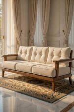 Rajsi Solid Sheesham Wood Designer Sofa Set for Living Room - Image 4
