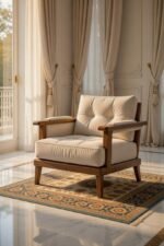 Rajsi Solid Sheesham Wood Designer Sofa Set for Living Room by Sarve Furniture