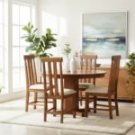 Rajsi Solid Sheesham Wood 4 Seater Dining Set in Walnut Finish by Sarve Furniture