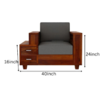 Royal Haven Solid Sheesham Wood Designer Sofa Set With Storage Armrests - Image 11