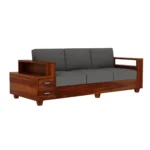 Royal Haven Solid Sheesham Wood Designer Sofa Set With Storage Armrests - Image 9