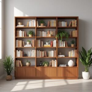 Royal Solid Sheesham Wood Luxury Book Shelf For Study Room by Sarve Furniture