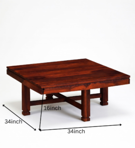 Shahi Smart Solid Sheesham Wood Coffee Table with 4 Hidden Stools - Image 14