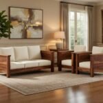 Royale Solid Sheesham Wood Modern Comfort Sofa Set with Modern Finish for Living Room