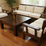 Solid Sheesham Wood Luxury 5 Seater Sofa Set Sarve Furniture