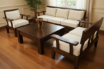Solid Sheesham Wood Luxury 5 Seater Sofa Set Sarve Furniture - Image 3