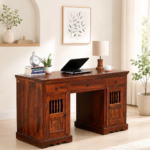 Aldervane Solid Wood Study Table With Elegant Workstation Design