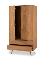 Alderwood Solid Wood Wardrobe with Elegant Panelled Front - Image 2