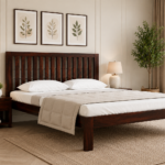 Aldevia Sheesham Wood King Size Bed In Warm Natural Finish