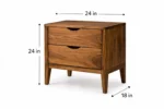 Avermont Solid Wood Bedside Table With Drawer - Image 7