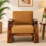 Avyra Solid Wood Lounge Sofa with Premium Fabric Upholstery