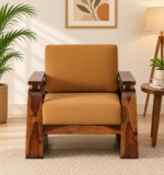 Avyra Solid Wood Lounge Sofa with Premium Fabric Upholstery