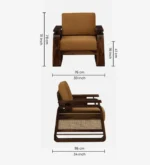 Avyra Solid Wood Lounge Sofa with Premium Fabric Upholstery - Image 3