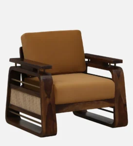 Avyra Solid Wood Lounge Sofa with Premium Fabric Upholstery - Image 5
