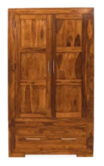 Brayden Solid Wood Wardrobe with Elegant Wooden Detailing - Image 2