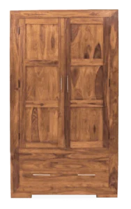 Brayden Solid Wood Wardrobe with Elegant Wooden Detailing - Image 3
