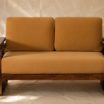 Brevano Solid Wood Sofa with Textured Fabric Upholstery