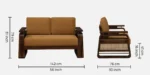 Brevano Solid Wood Sofa with Textured Fabric Upholstery - Image 2