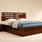 Caldrin Solid Wood King Size Bed With Ample Storage