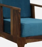 Calven Sheesham Wood Accent Sofa in Classic Provincial Finish - Image 4