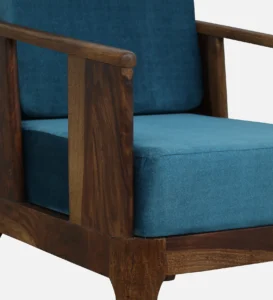 Calven Sheesham Wood Accent Sofa in Classic Provincial Finish - Image 4
