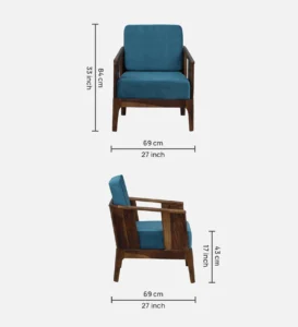 Calven Sheesham Wood Accent Sofa in Classic Provincial Finish - Image 5